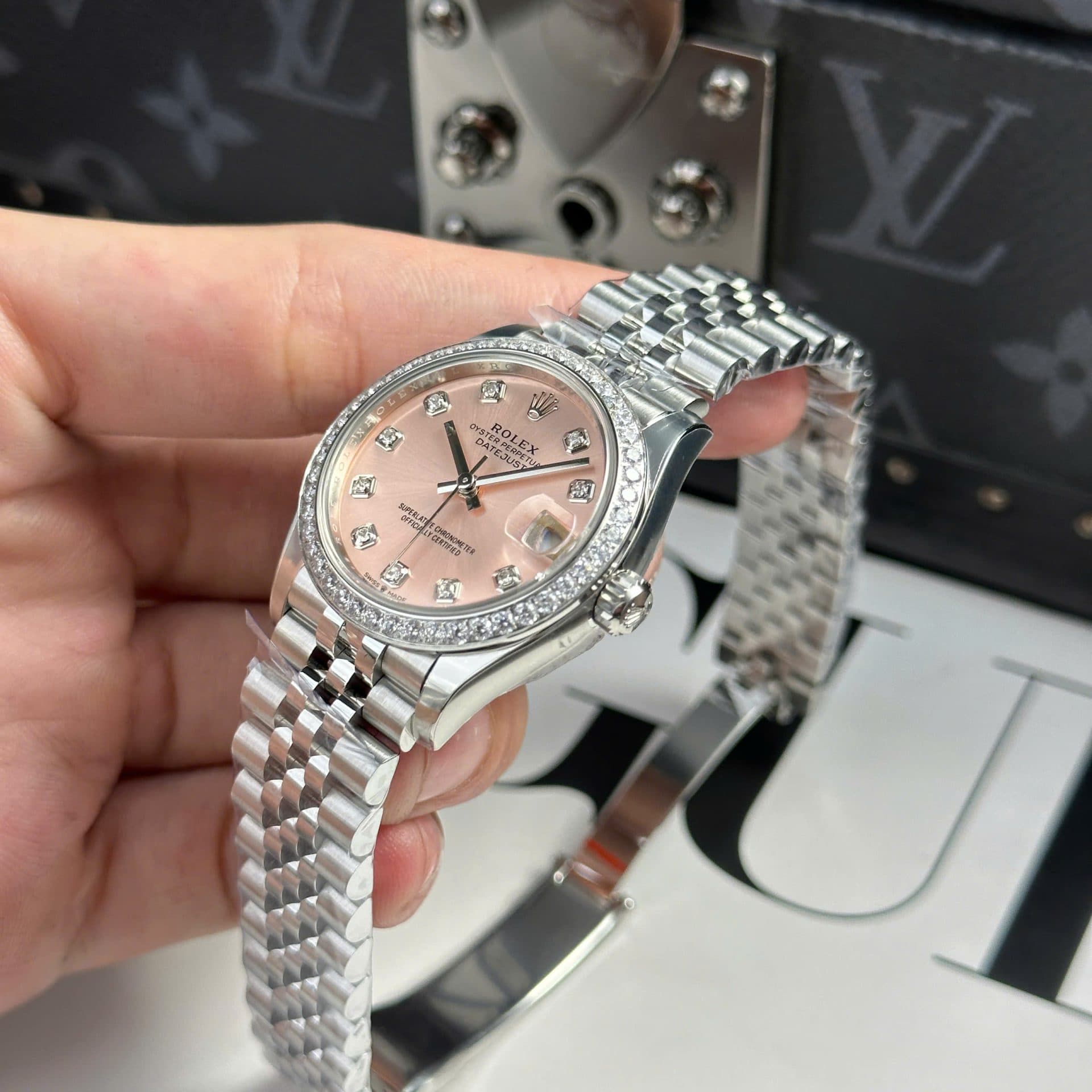 Dong-Ho-Nu-Rolex-DateJust-Rep-11-Cao-Cap-Mat-Hong-Coc-So-Da-Nha-May-THB-31mm-5-1