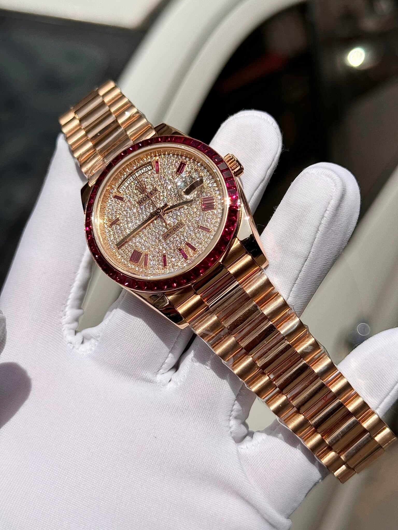 Dong-Ho-Rolex-Day-Date-Do-Da-Ruby-Do-Baguette-Moissanite-GM-Factory-40mm-6-1