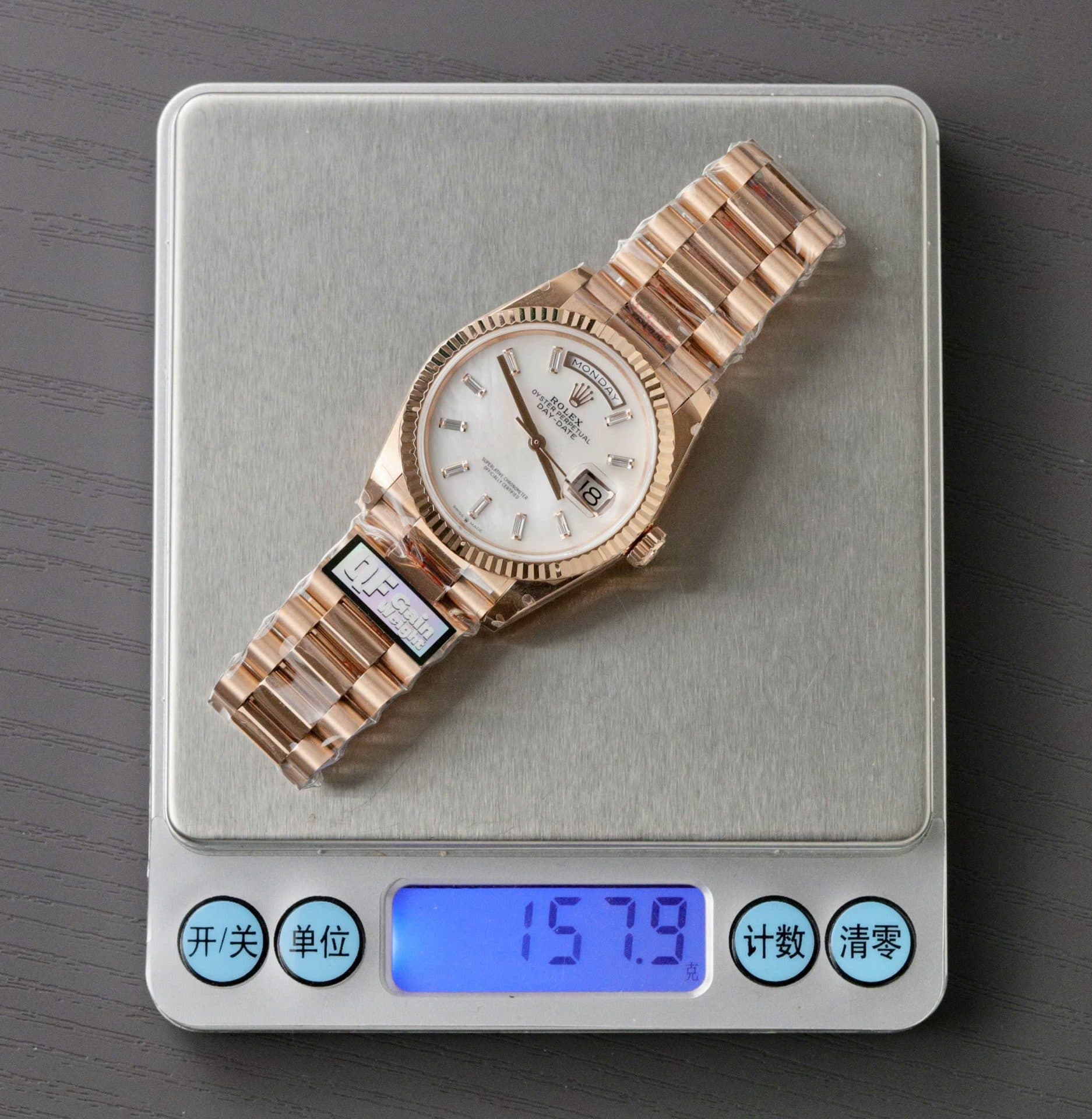 Dong-Ho-Rolex-Day-Date-Replica-11-Ma-Vang-Hong-Mat-MOP-Nha-May-QF-36mm-1-1