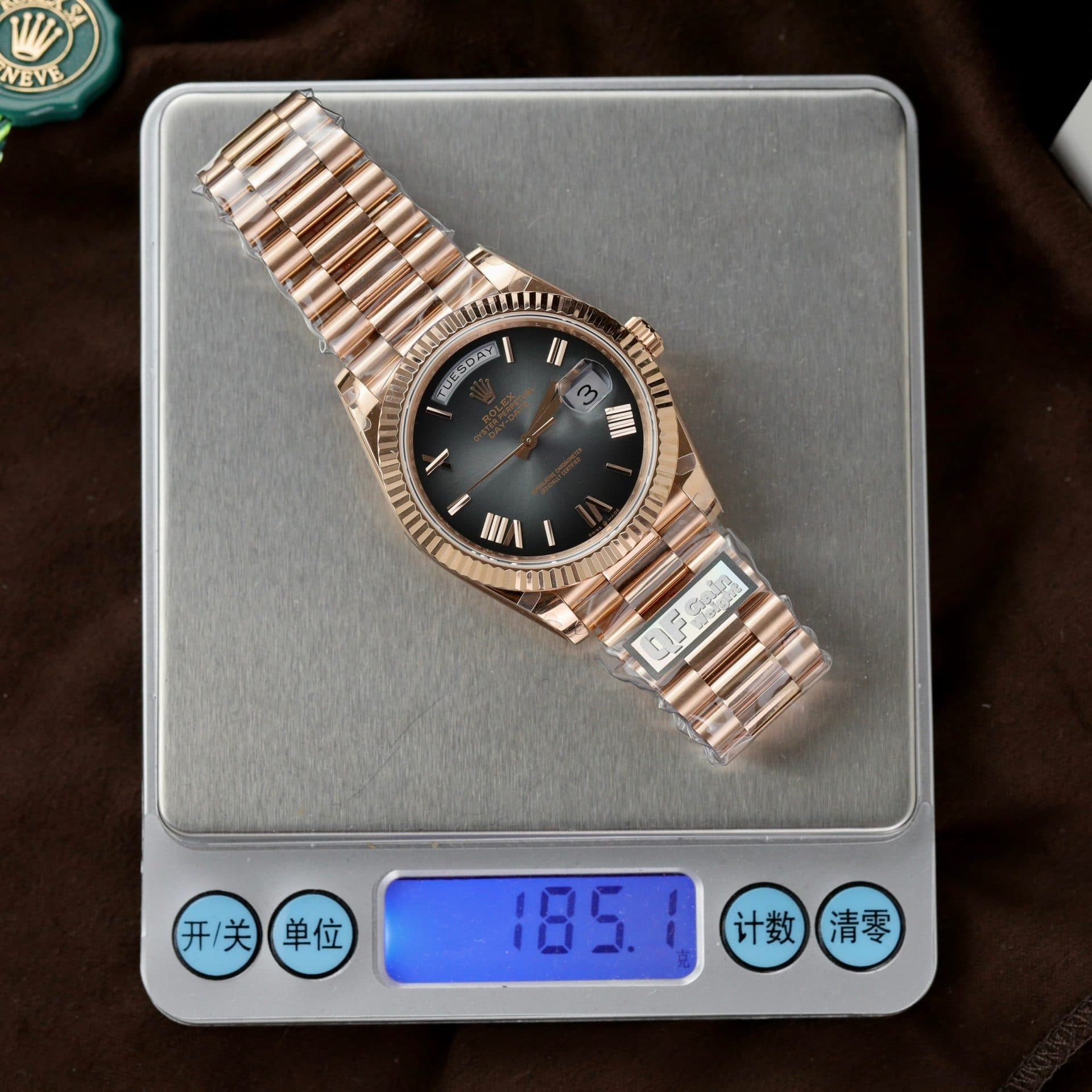 Dong-Ho-Rolex-Nam-Rep-11-Day-Date-Gray-Ombre-185-Grams-Nha-May-QF-40mm-1-1