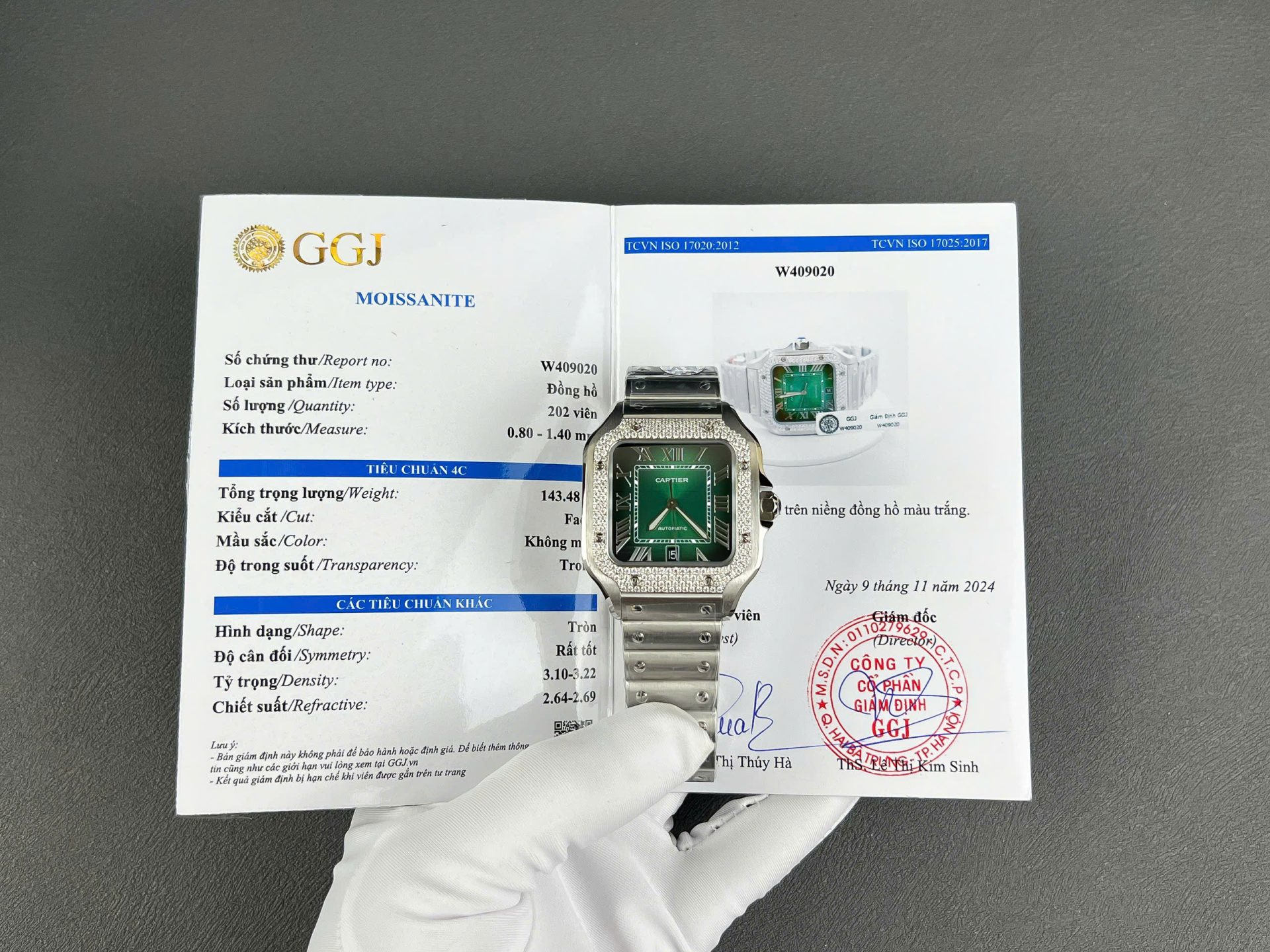 Dong-Ho-Cartier-Santos-Mau-Xanh-La-Cay-Che-Tac-Dinh-Kim-Cuong-Moissanite-BVF-39-7-1