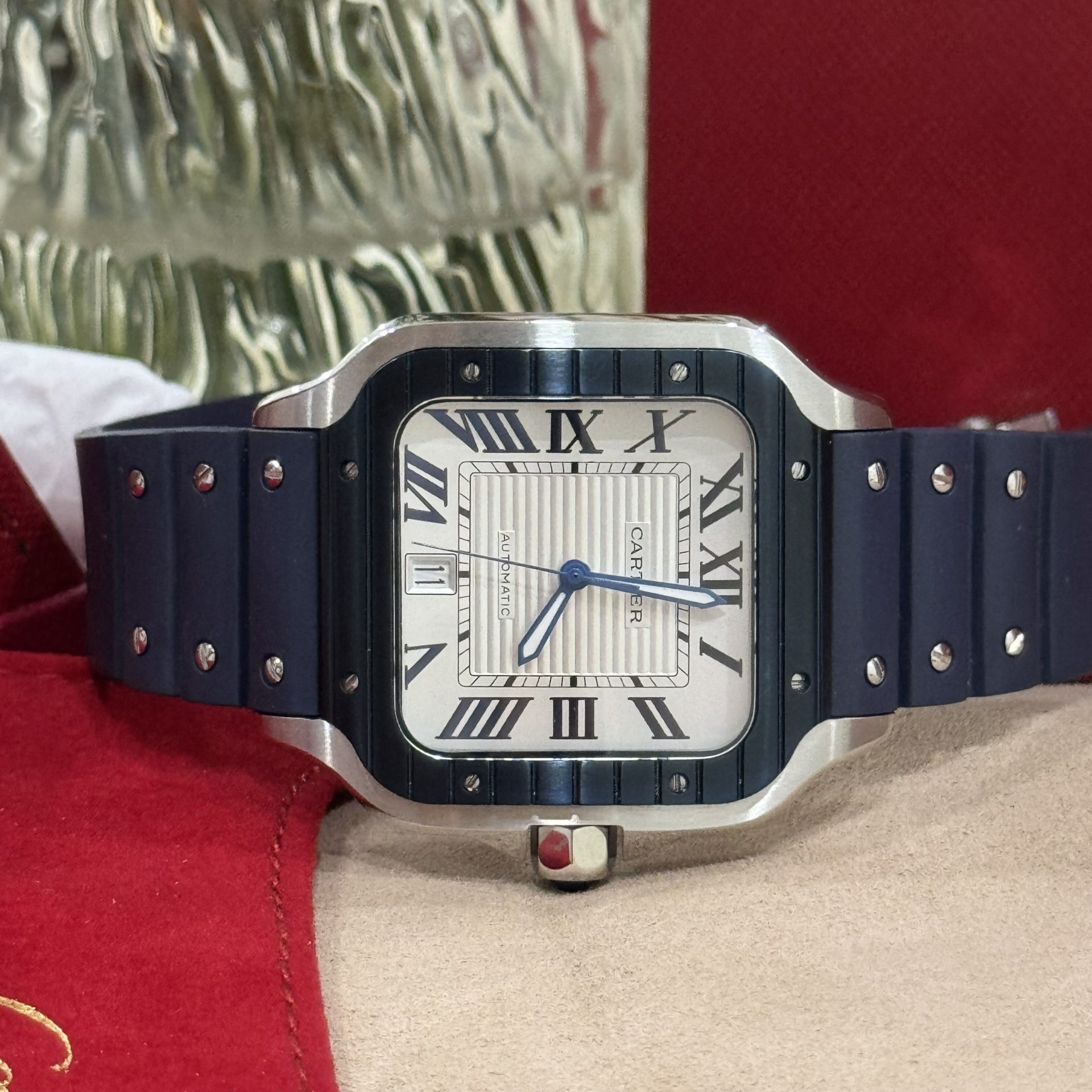 Dong-Ho-Cartier-Santos-Replica-11-Nam-Mat-Trang-Day-Cao-Su-BV-Factory-39-8-1