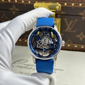 Audemars Piguet 26600 Tourbillon Openworked Best Replica Watch Blue 41mm