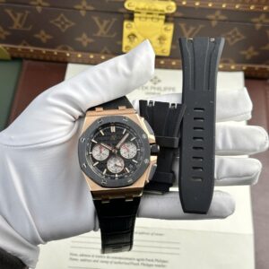 Audemars Piguet Royal Oak Offshore Chronograph 26420 Rose Gold Replica Watch Black Dial APP Factory 43mm