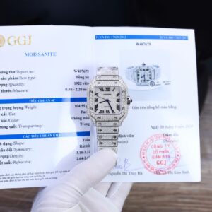 Cartier Santos Full Diamond Moissanite 35mm Super Clone Watch