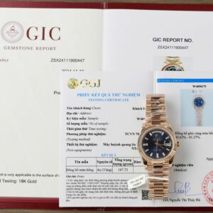 Rolex Day-Date Dial Blue Copies Watch Custom Weight 186Gram 18K Gold Wrapped 40mm