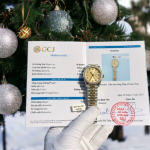 Rolex DateJust Yellow Dial Moissanite Diamond 31mm Super Clone Watch