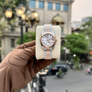 Rolex DateJust Demi Rose Gold Mother Of Pearl Dial 31mm Super Clone Watch