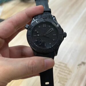 Omega Seamaster Black Ceramic Case Rubber Strap 42mm Super Clone Watch