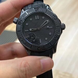 Omega Seamaster Black Ceramic Case Rubber Strap 42mm Super Clone Watch