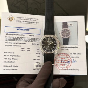 Patek Philippe Replica Watch Aquanaut 5167 Custom Moissanite Baguette Diamonds 40mm