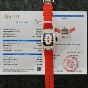 Richard Mille RM007 Replica Watch Custom Moissanite Diamonds Red 36mm