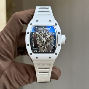 Richard Mille RM055 Bubba Watson Replica Watch Ceramic White Black Dial BBR Factory 45mm