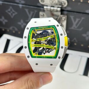 Richard Mille Best Copies Watch RM61-01 Manual Winding Yohan Blake Ceramic White ZF 42.7×50.23mm