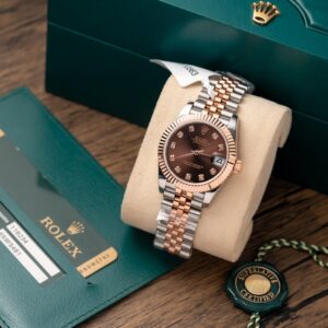 Rolex Best Replica Watch DateJust Gold Wrapped Chocolate Dial 31mm