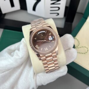 Rolex Day-Date 18K Gold Wrapped Replica Watch Chocolate Dial GM V2 40mm