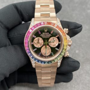 Rolex Daytona Rainbow M116595R 18K Solid Gold Gemstones 40mm Super Clone Watch