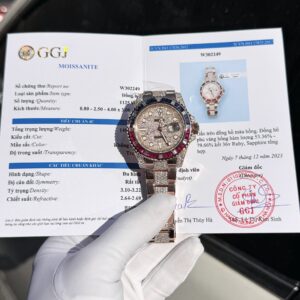 Rolex GMT-Master II 126755 SARU-DIAO Gold Wrapped Moissanite Sapphire 40mm Super Clone Watch