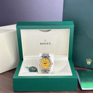 Rolex Oyster Perpetual 124300 Yellow Dial 41mm Super Clone Watch