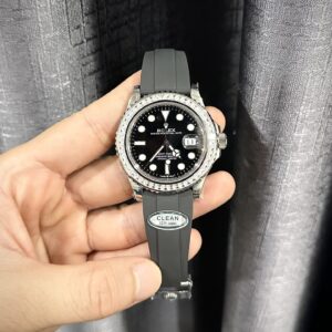 Rolex Replica Watch Yacht-Master Custom Moissanite Diamonds Clean Factory 40mm
