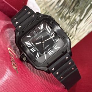 Cartier Santos WSSA0039 Black Rubber Strap 39.8mm Super Clone Watch