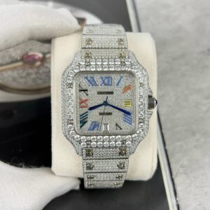 Cartier Santos Full Stone 39.8mm Super Clone Watch