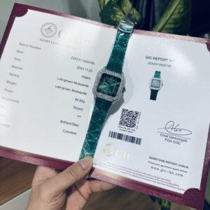 Cartier Santos Green Moissanite 39.8mm Super Clone Watch
