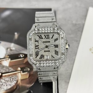 Cartier Santos With Stone Bezel 39.8mm Super Clone Watch