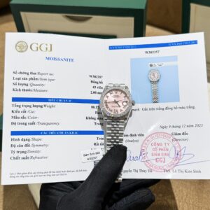 Rolex DateJust Pink Dial Moissanite Diamond 31mm Super Clone Watch