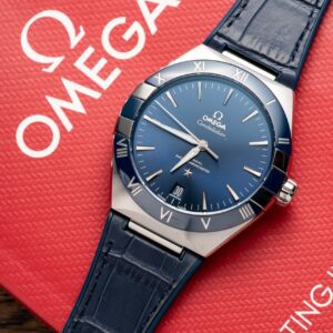 Omega Constellation Blue Dial Leather Strap 41mm Super Clone Watch