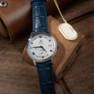 Omega De Ville Prestige Power Reserve Blue Leather Strap 39.5mm Super Clone Watch