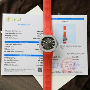 Patek Philippe Aquanaut 5167 Moissanite Diamonds Red Rubber Strap 40mm Super Clone Watch
