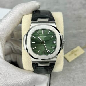Patek Philippe Nautilus 5711 Leather Strap Green Dial 40mm Super Clone Watch