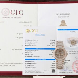 Patek Philippe Nautilus 7118 Gold Wrapped Moissanite Diamonds 35.2mm Super Clone Watch