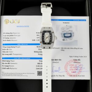Richard Mille RM007 White Custom Full Moissanite Diamonds 36mm Super Clone Watch