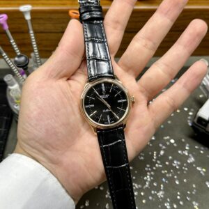 Rolex Cellini Time 50505 Black Dial Leather Strap Watch 39mm Super Clone Watch