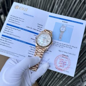 Rolex Day-Date Mother Of Pearl Dial Moissanite Gold Wrapped 40mm Super Clone Watch