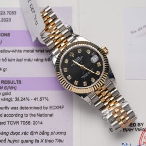 Rolex DateJust Gold Wrapped Black Dial Watch 31mm Super Clone Watch