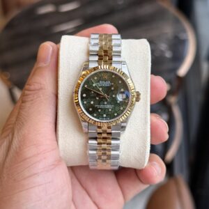 Rolex DateJust Demi Gold Green Leaf Dial 31mm Super Clone Watch
