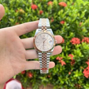 Rolex DateJust Demi Pink Dial 41mm Super Clone Watch