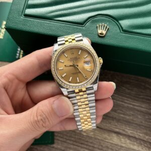 Rolex DateJust Demi Gold Diamonds Bezel 36-41mm Super Clone Watch