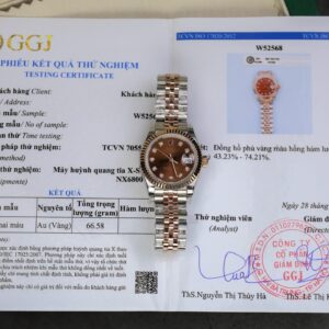 Rolex DateJust Women Chocolate Dial Gold Wrapped 28mm Super Clone Watch