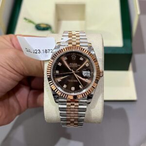Rolex DateJust Chocolate Dial Gold Wrapped 41mm Super Clone Watch