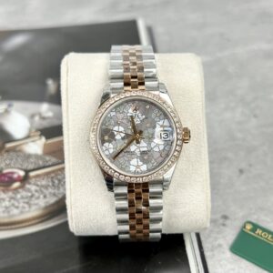 Rolex DateJust Flower Dial Diamond Bezel Watch 31mm Super Clone Watch