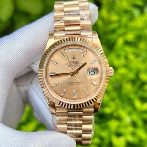 Rolex Day-Date 228235 Pink Dial Stone Numbers 40mm Super Clone Watch