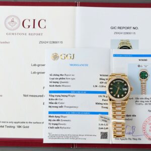 Rolex Day-Date Green Ombre Dial Moissanite 36mm Super Clone Watch