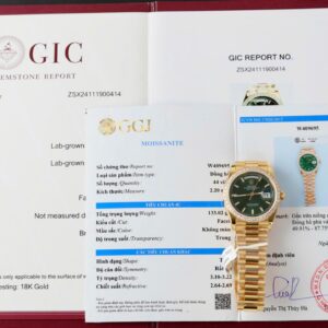 Rolex Day-Date Green Dial Gold Wrapped Moissanite 36mm Super Clone Watch