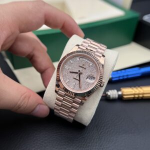 Rolex Day-Date Full Diamond Dial Watch 40mm Super Clone Watch