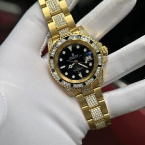 Rolex GMT-Master II Full Diamond Black Dial 40mm Super Clone Watch