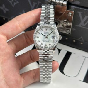 Rolex DateJust Pink Bezel CZ Diamond 31mm Super Clone Watch